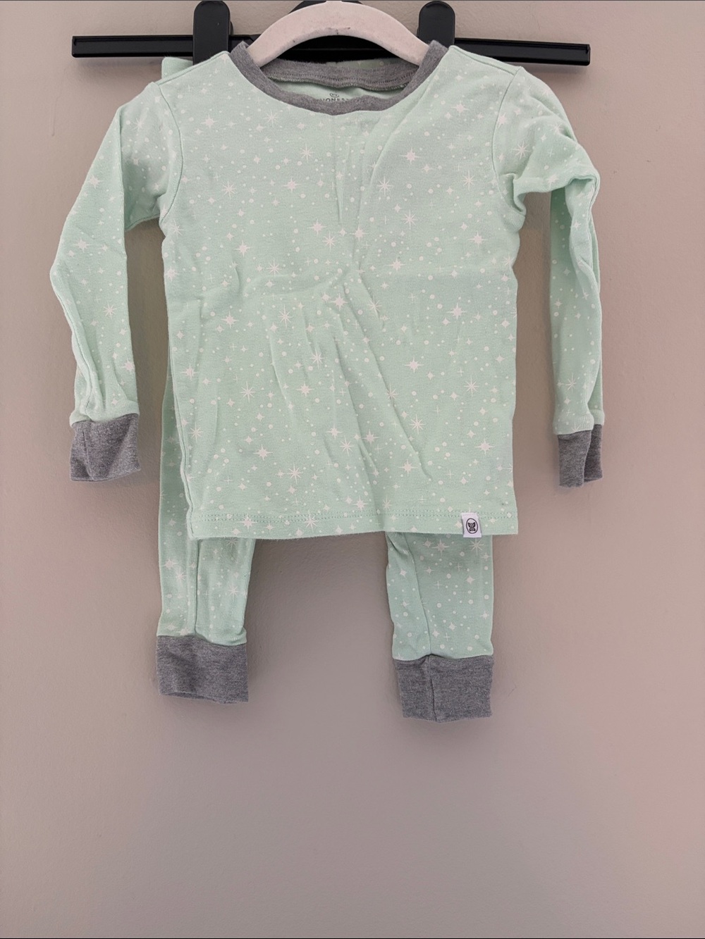 Honest Baby Green Star Long Sleeve Kids Pajama Set 24M